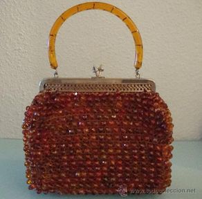 Vintage: ++ HERMOSO BOLSO DE MANO VINTAGE DE CUENTAS COLOR AMBAR -